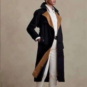 Banana Republic Black and Tan Trench Coat